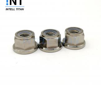 Titanium Gr5 precailing torque type hexagon nuts with flange and with nonmetallic insert DIN6926