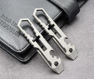 Titanium edc pocket survival tool opener prybar for camping or outdoors