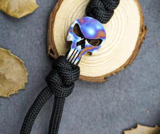 Titanium EDC Skull Shaped Lanyard Bead Paracord beads for outdoor camping